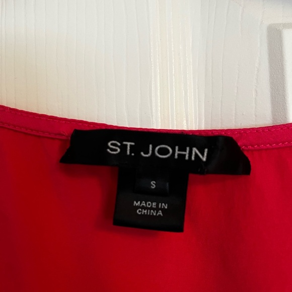 ST. John Pink Silk Blend Tank Top Shell Pleats Size Small - Picture 3 of 6